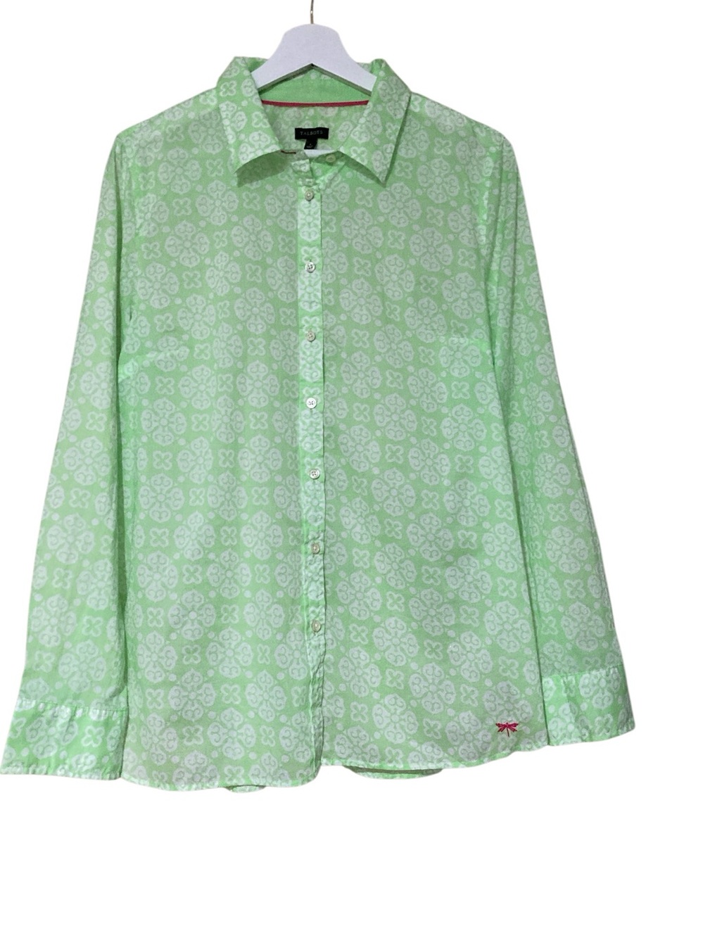 Talbots Whisper Cotton Medallion Print  Button-Down Shirt NEW